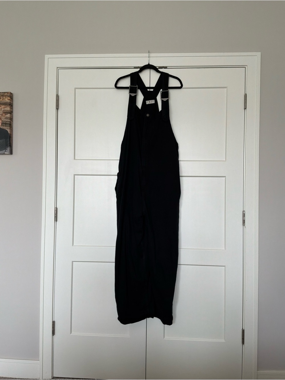 Free People We the Free Black Cropped Overalls